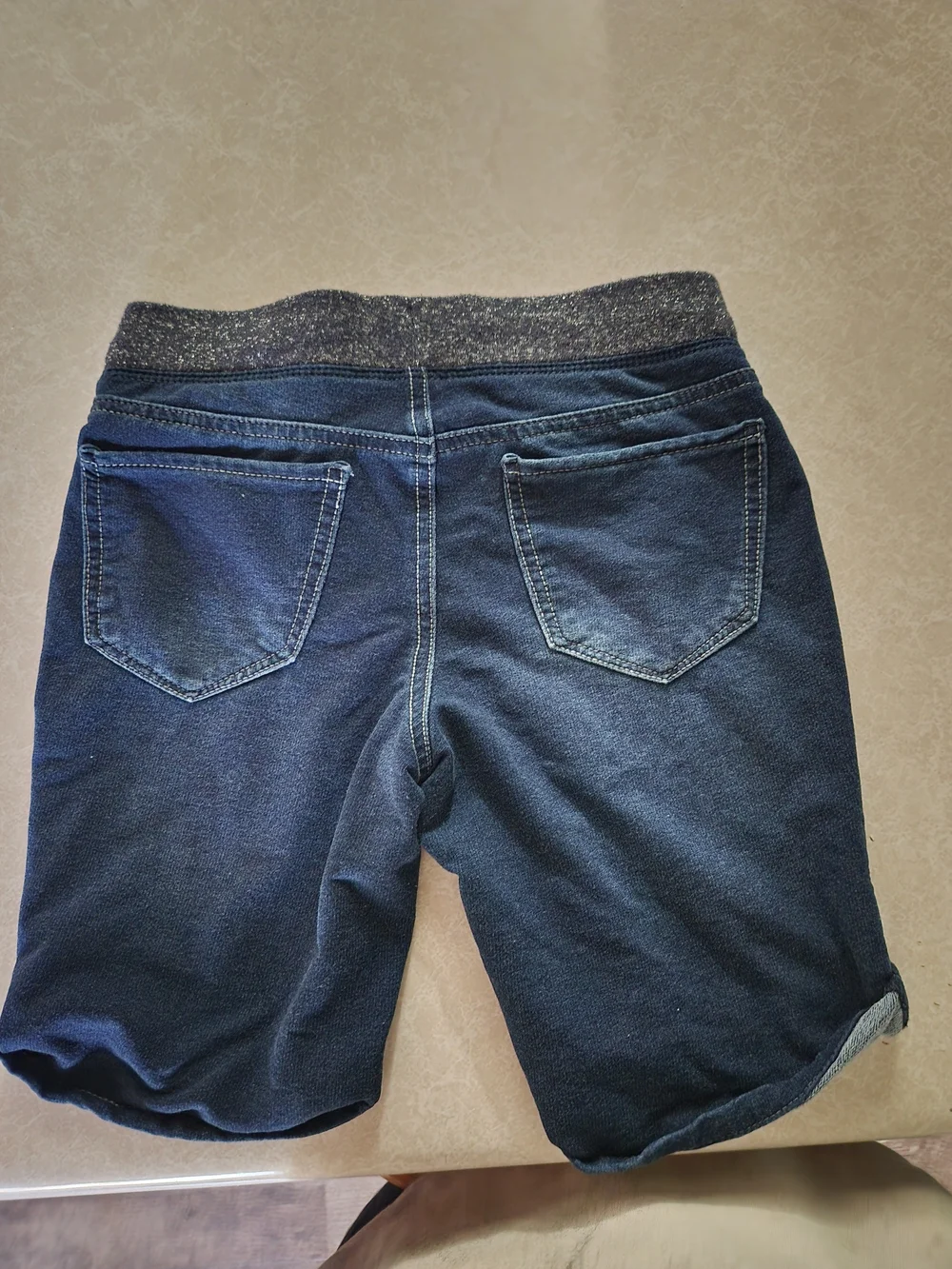 Girls Pull-On Jegging Shorts in Dark Blue